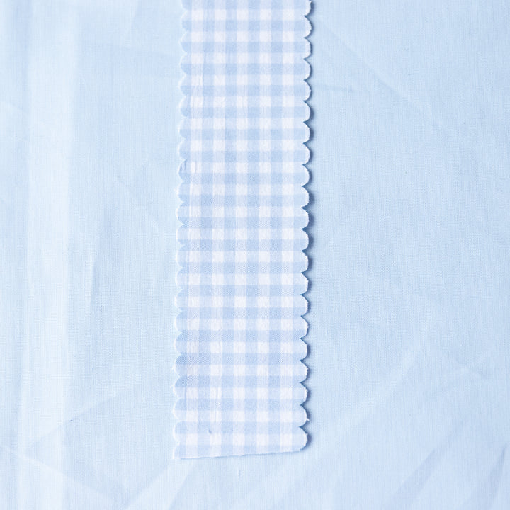 Light Blue Gingham Scallop Edge Ribbon