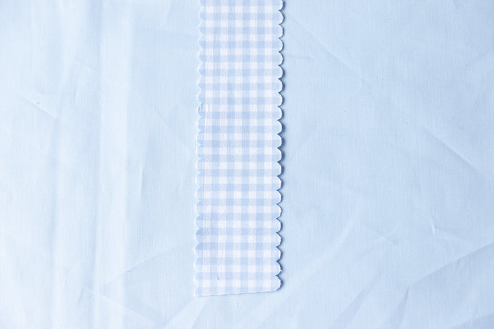 Light Blue Gingham Scallop Edge Ribbon