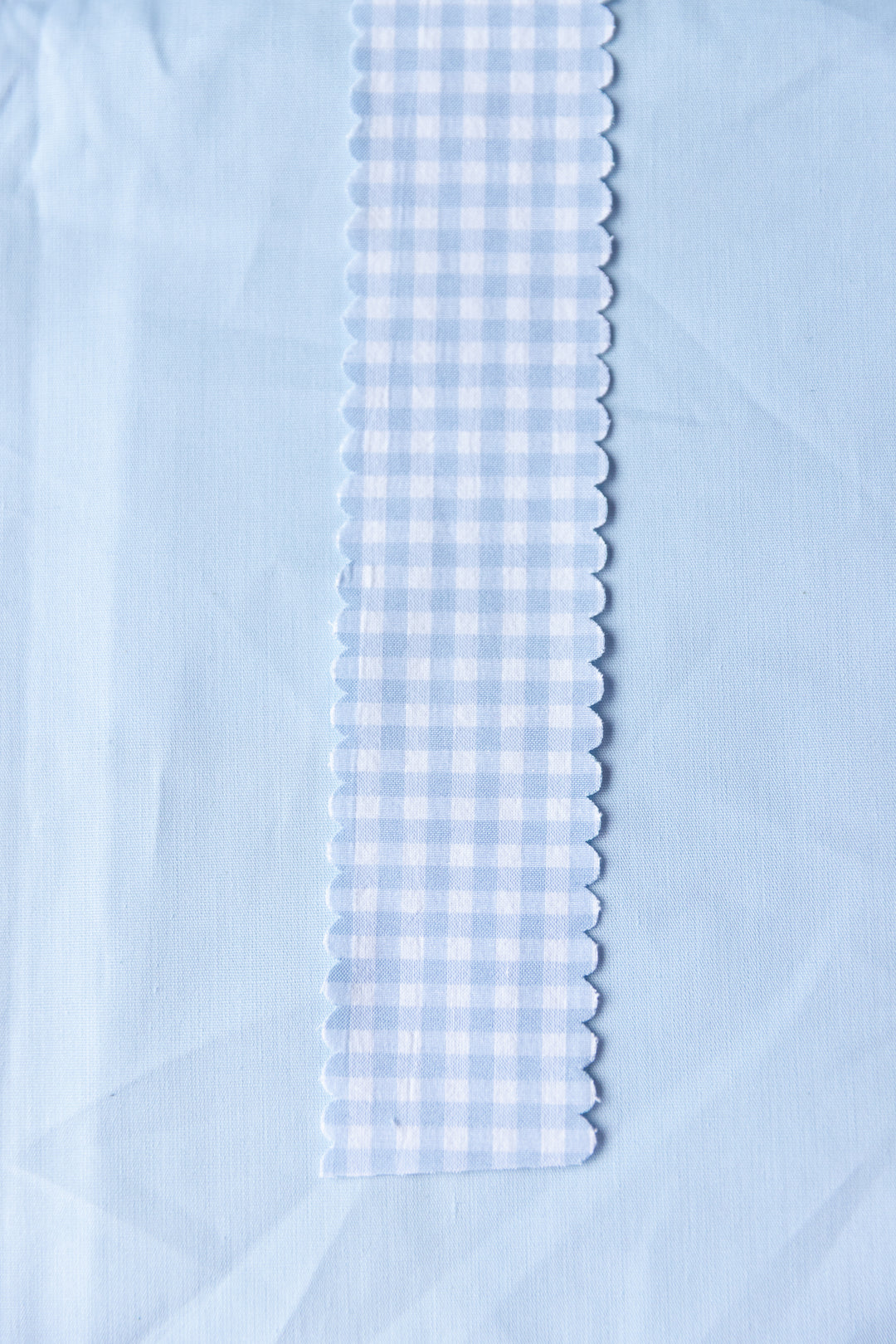 Light Blue Gingham Scallop Edge Ribbon