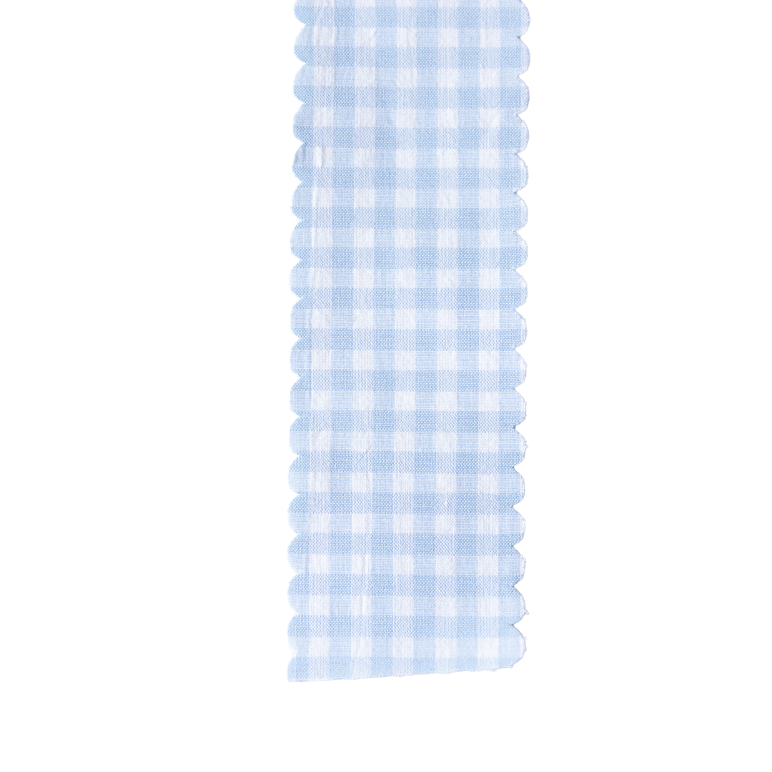 Light Blue Gingham Scallop Edge Ribbon