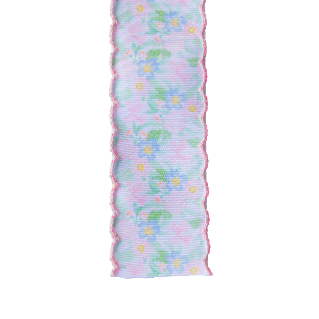 Preppy Floral Ribbon Scallop Edge