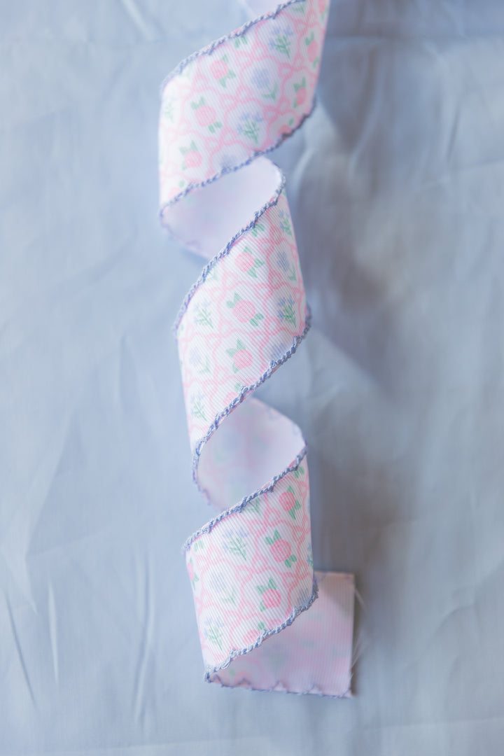 Preppy Ribbonerie Floral Ribbon Scallop Edge