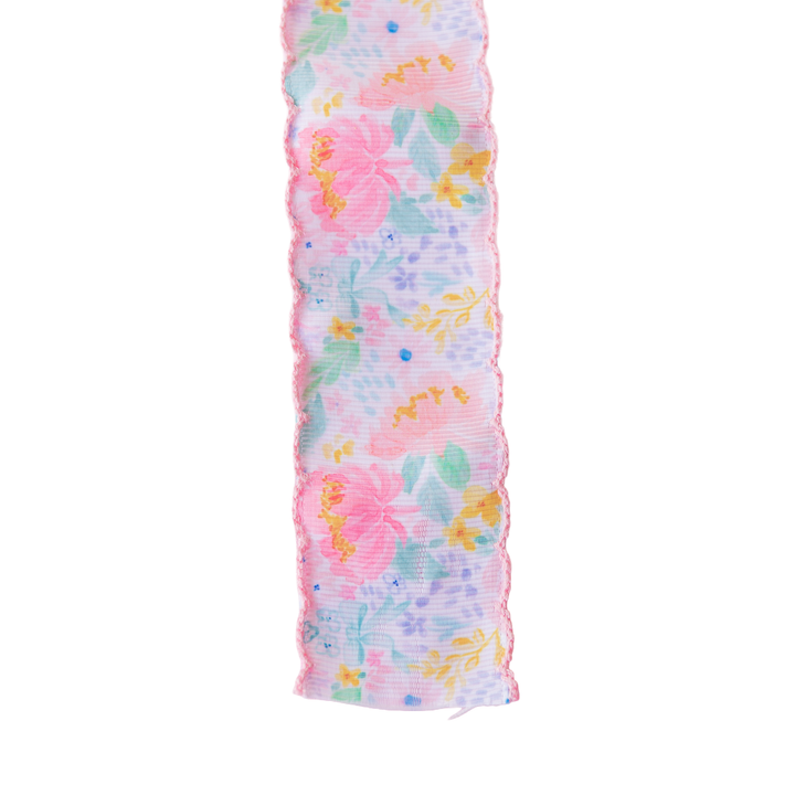 Preppy Floral Ribbon Scallop Edge