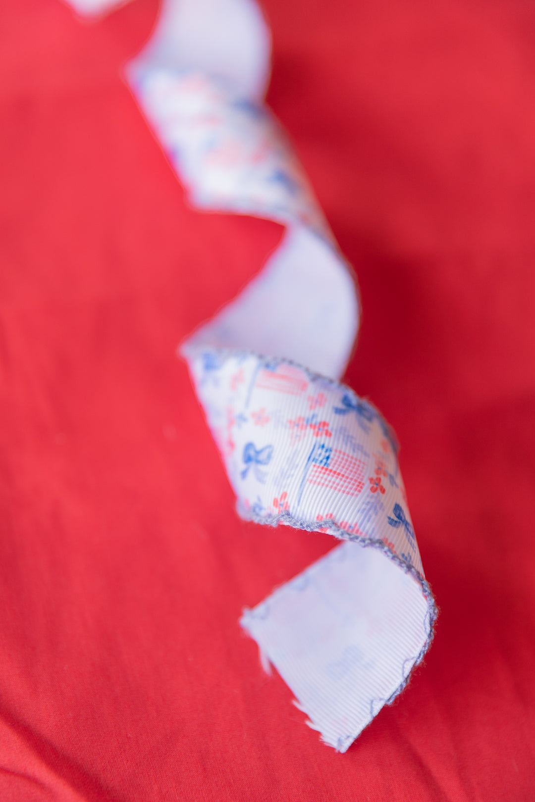 Patriotic Scallop Edge Preppy Ribbon