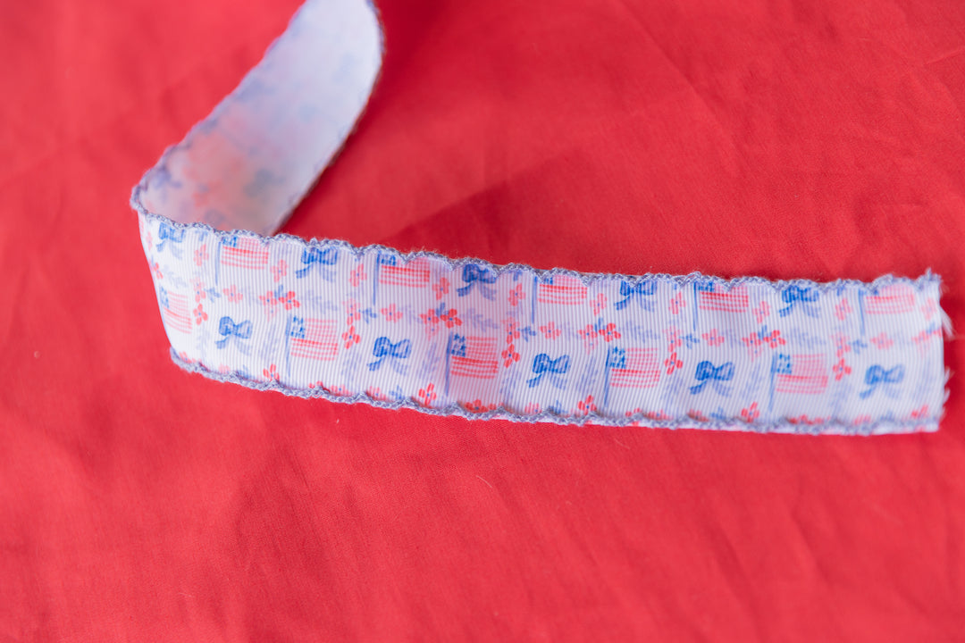 Patriotic Scallop Edge Preppy Ribbon