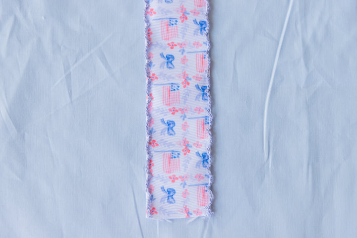 Patriotic Scallop Edge Preppy Ribbon