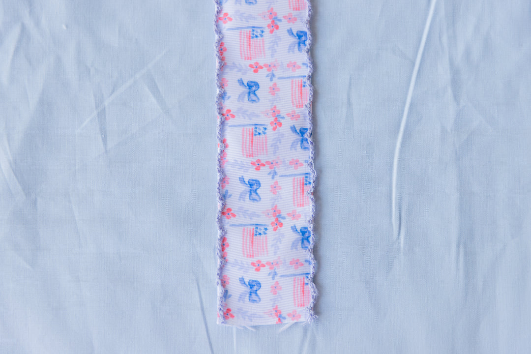Patriotic Scallop Edge Preppy Ribbon