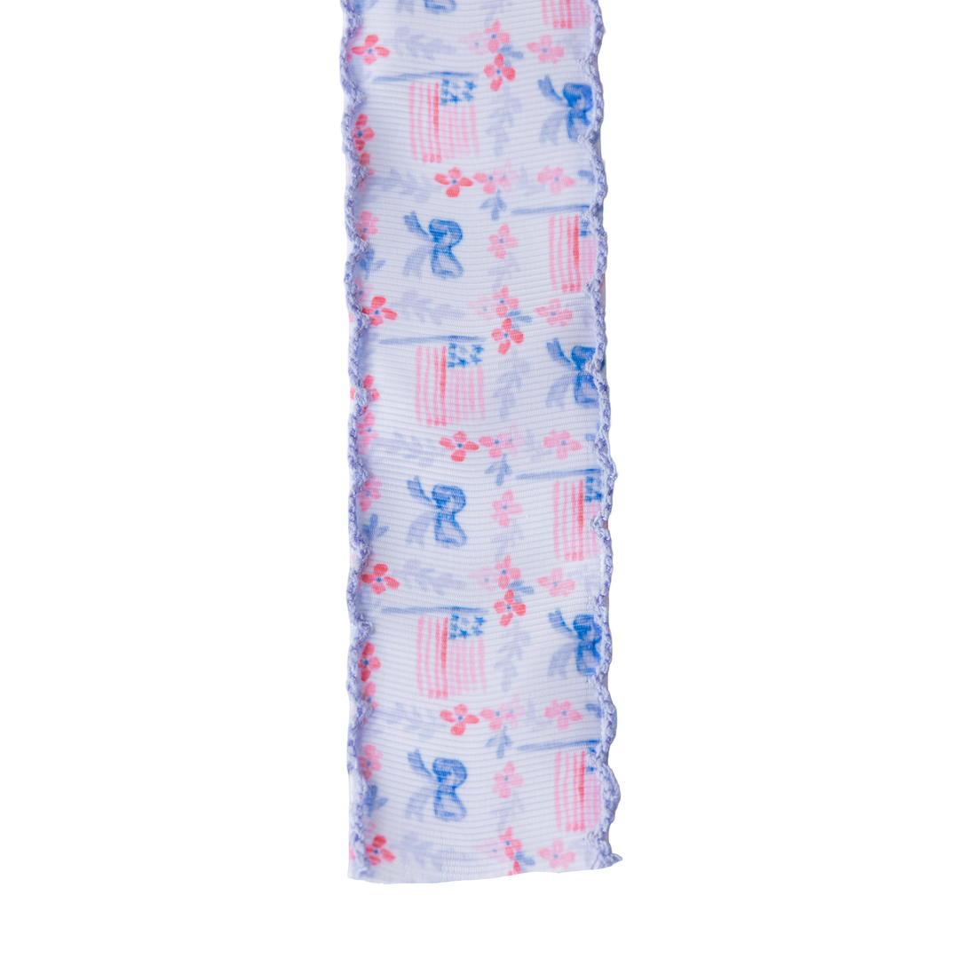 Patriotic Scallop Edge Preppy Ribbon