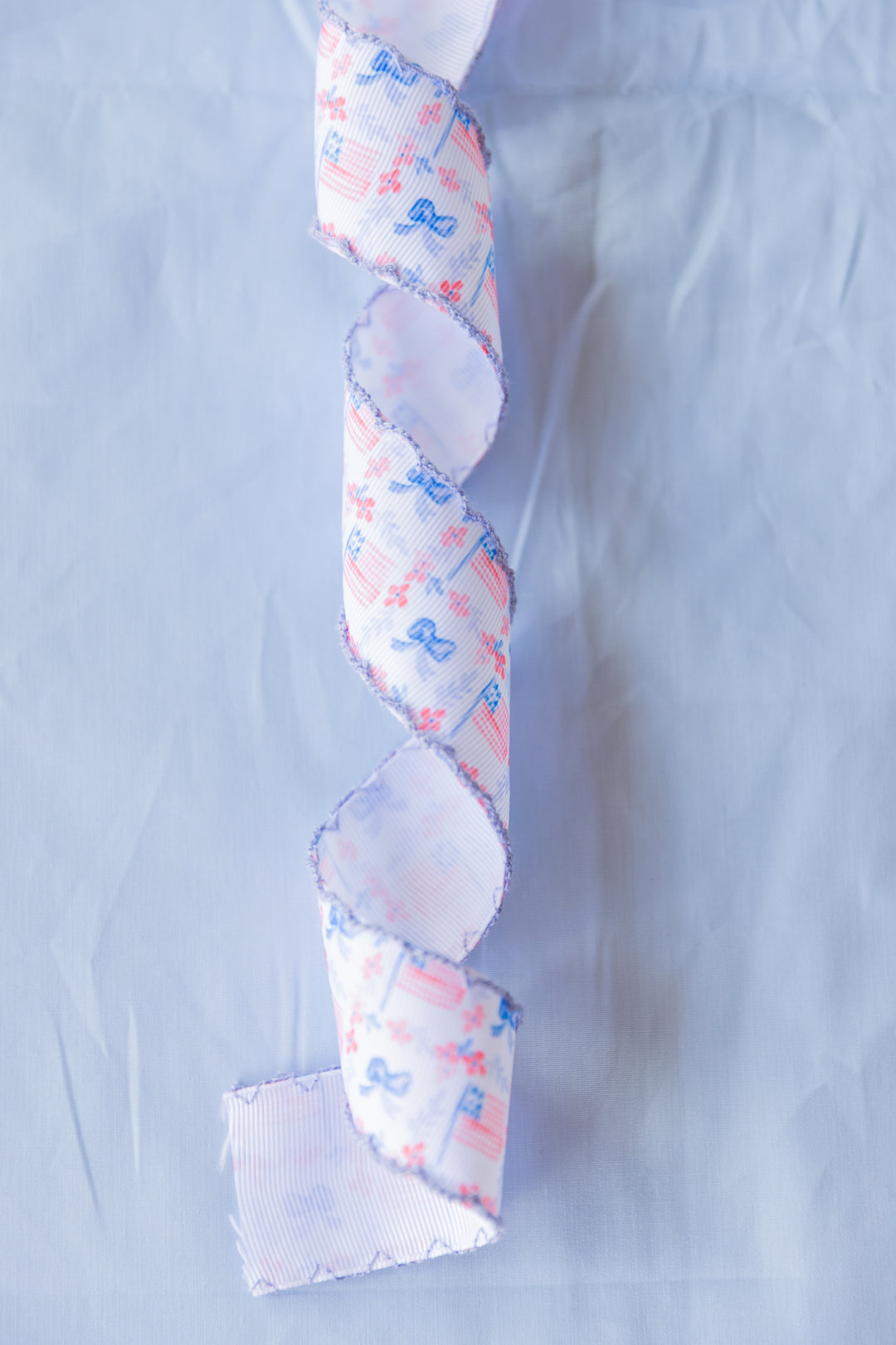 Patriotic Scallop Edge Preppy Ribbon