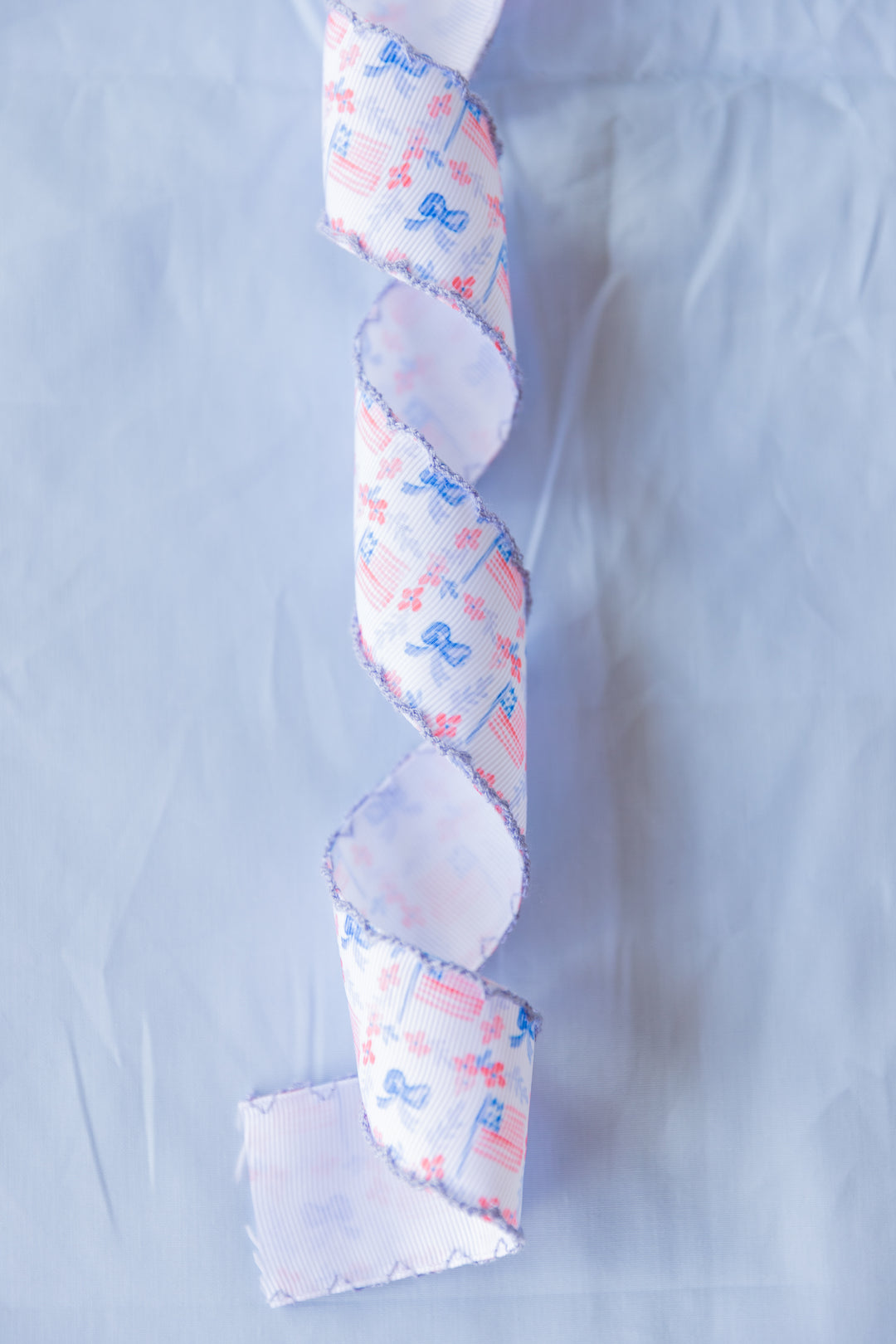 Patriotic Scallop Edge Preppy Ribbon