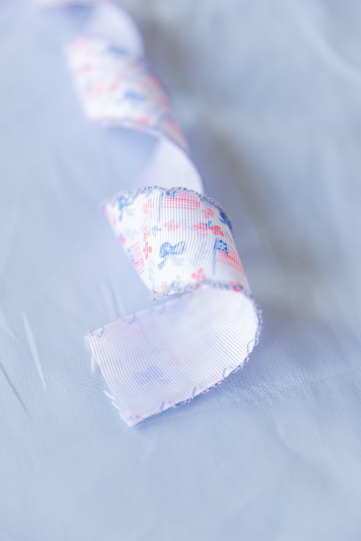 Patriotic Scallop Edge Preppy Ribbon