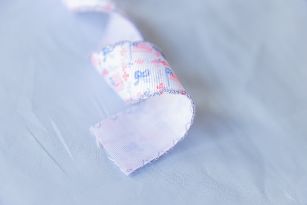 Patriotic Scallop Edge Preppy Ribbon