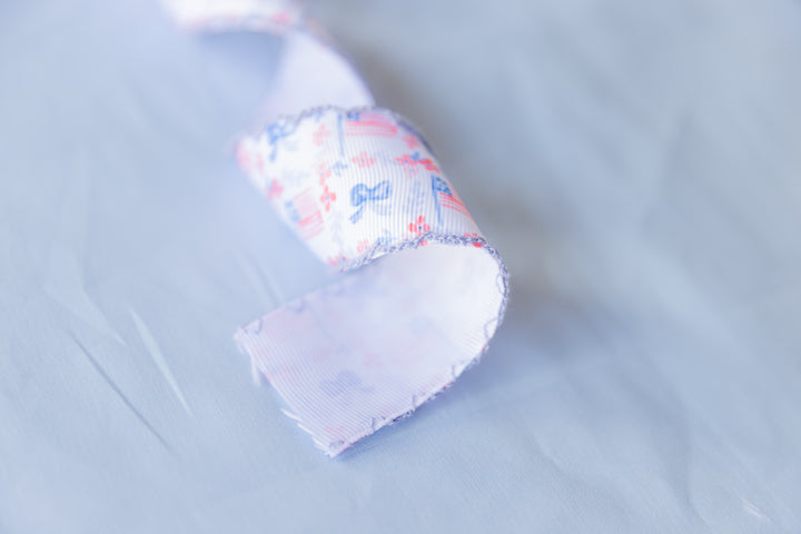 Patriotic Scallop Edge Preppy Ribbon