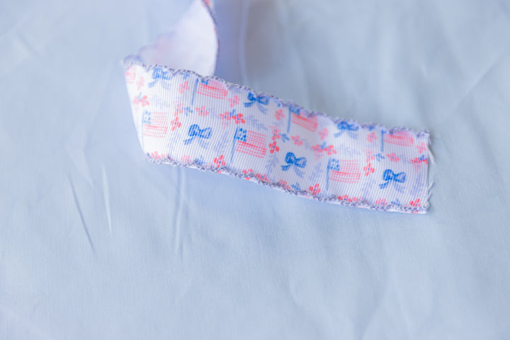 Patriotic Scallop Edge Preppy Ribbon