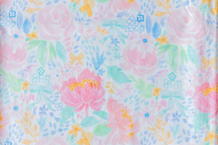 Preppy Watercolor Floral Cotton Poplin