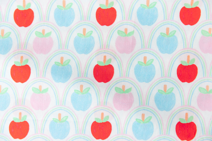 Pastel Rainbow Apples Cotton Poplin