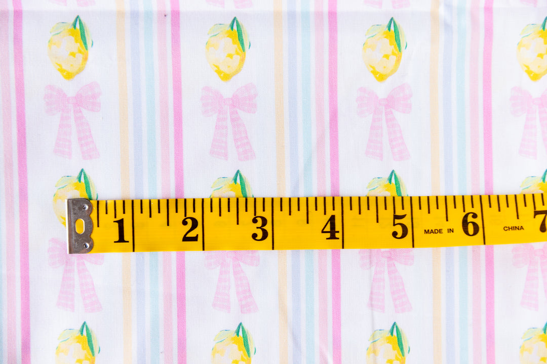 Lemons Stripes Cotton Poplin