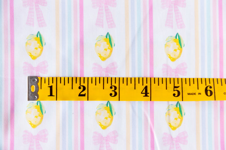 Lemons Stripes Cotton Poplin