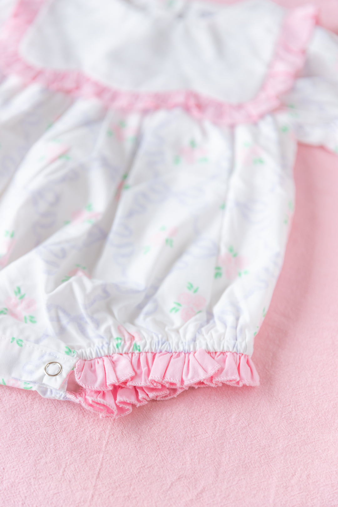 Blush Bow &amp; Rose Woven Bubble