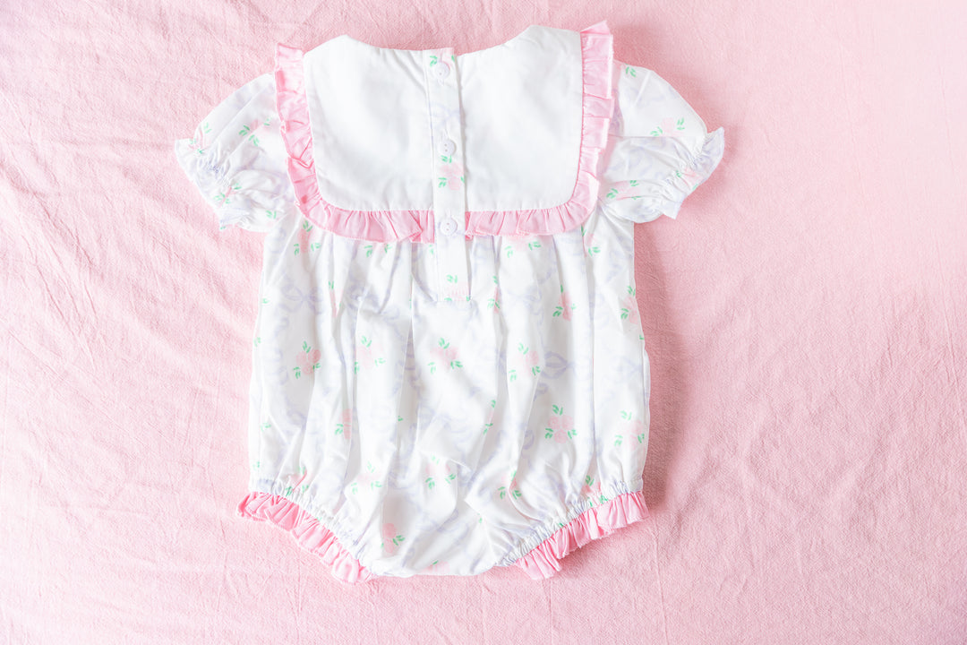 Blush Bow &amp; Rose Woven Bubble