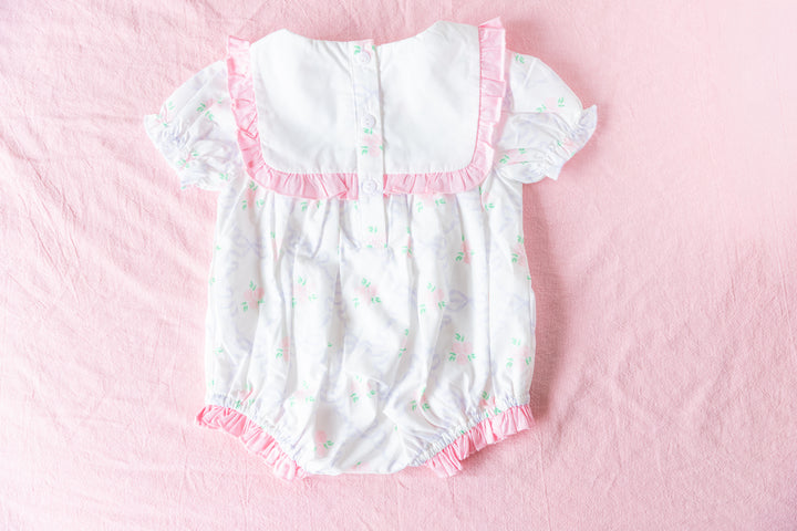 Blush Bow &amp; Rose Woven Bubble