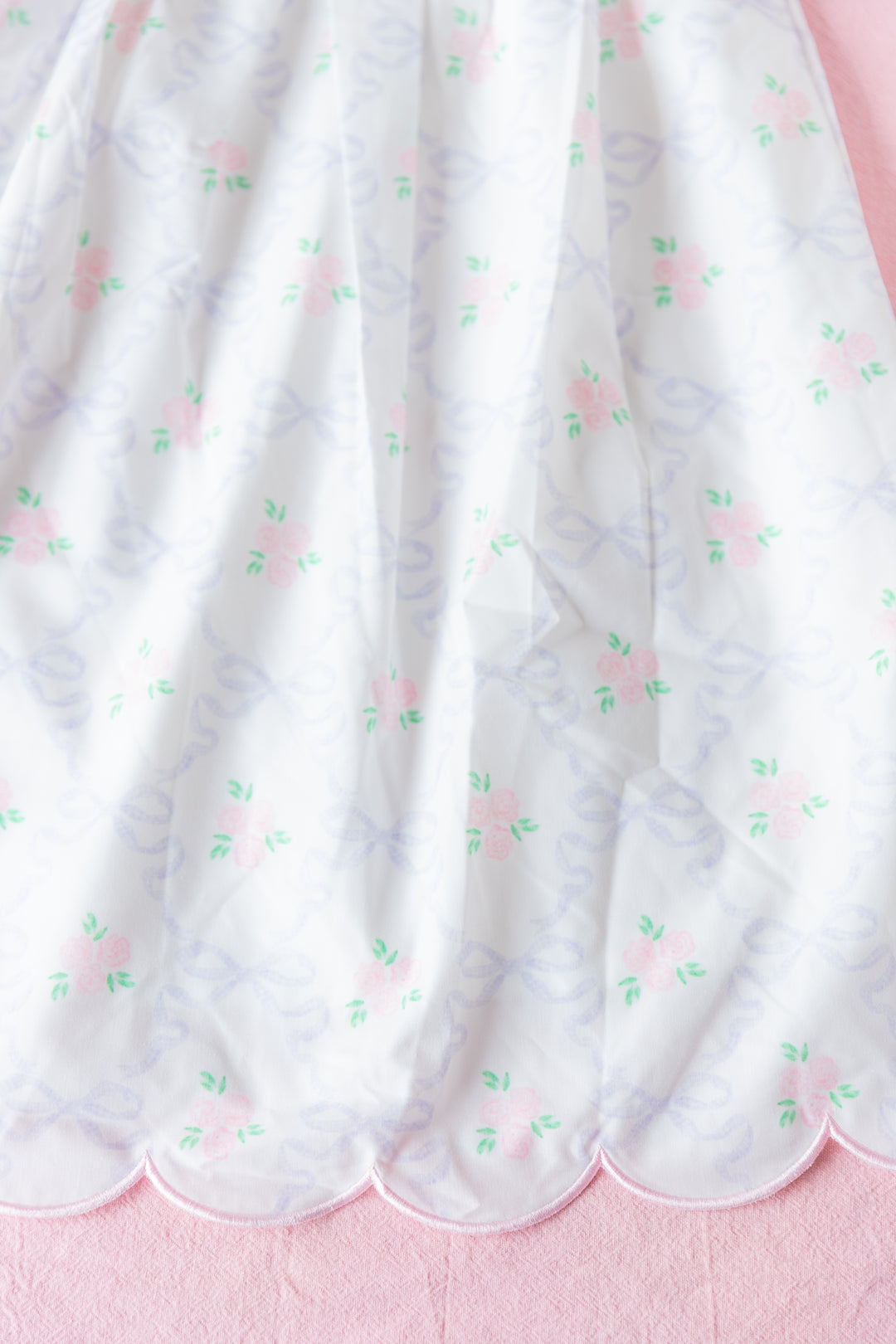 Blush Bow &amp; Rose Woven Dress