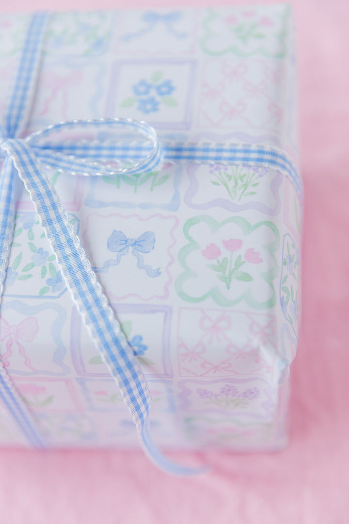 Watercolor Preppy Patchwork Gift Wrap