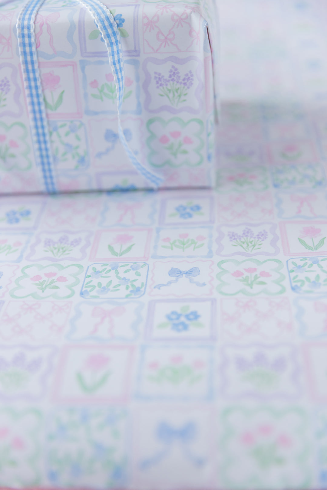 Watercolor Preppy Patchwork Gift Wrap