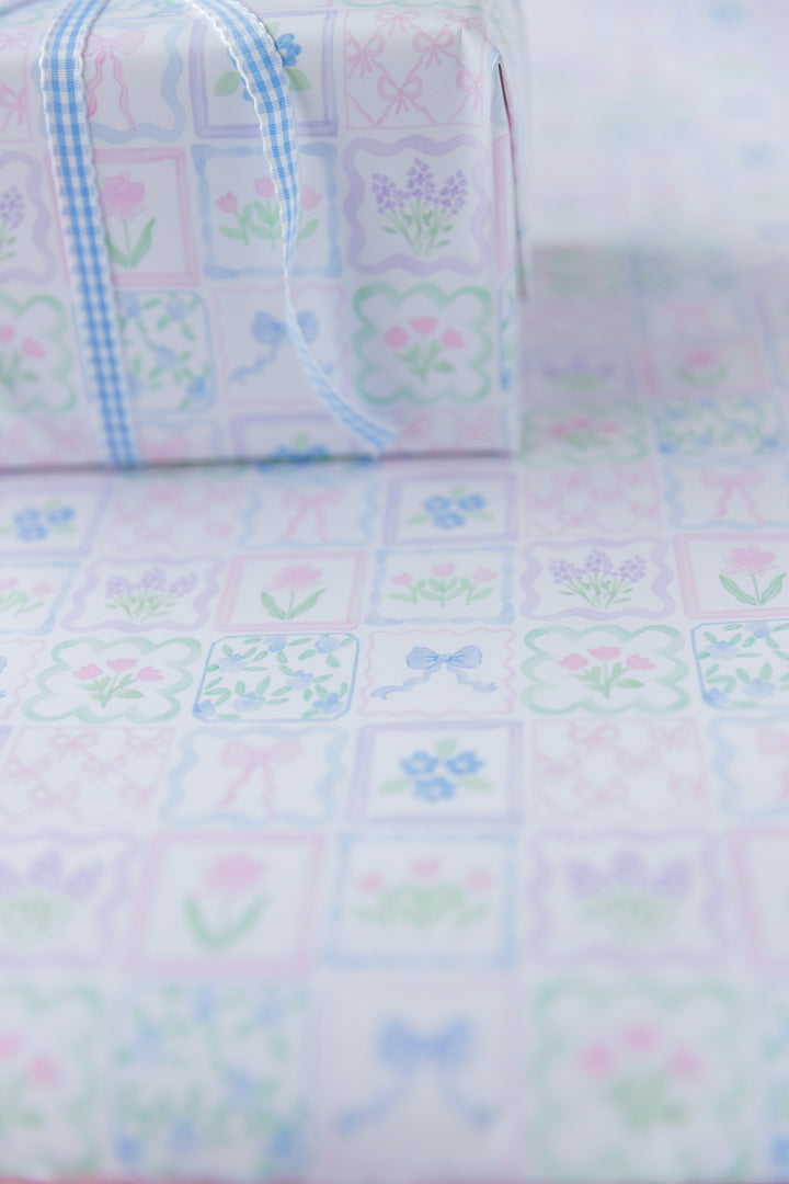 Watercolor Preppy Patchwork Gift Wrap
