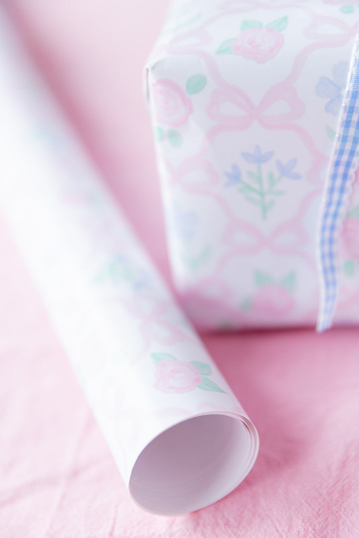 Preppy Ribbonerie Floral Wrapping Paper