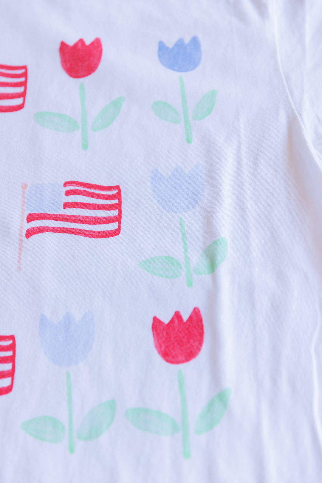 Patriotic Tulip T-Shirt — American Flag Floral Tee