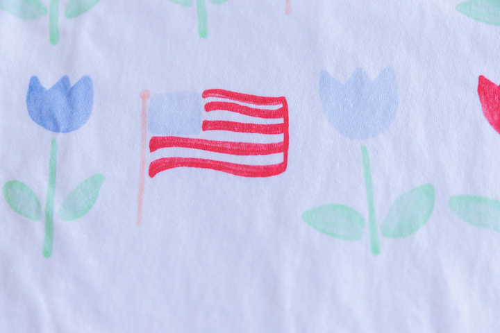 Patriotic Tulip T-Shirt — American Flag Floral Tee