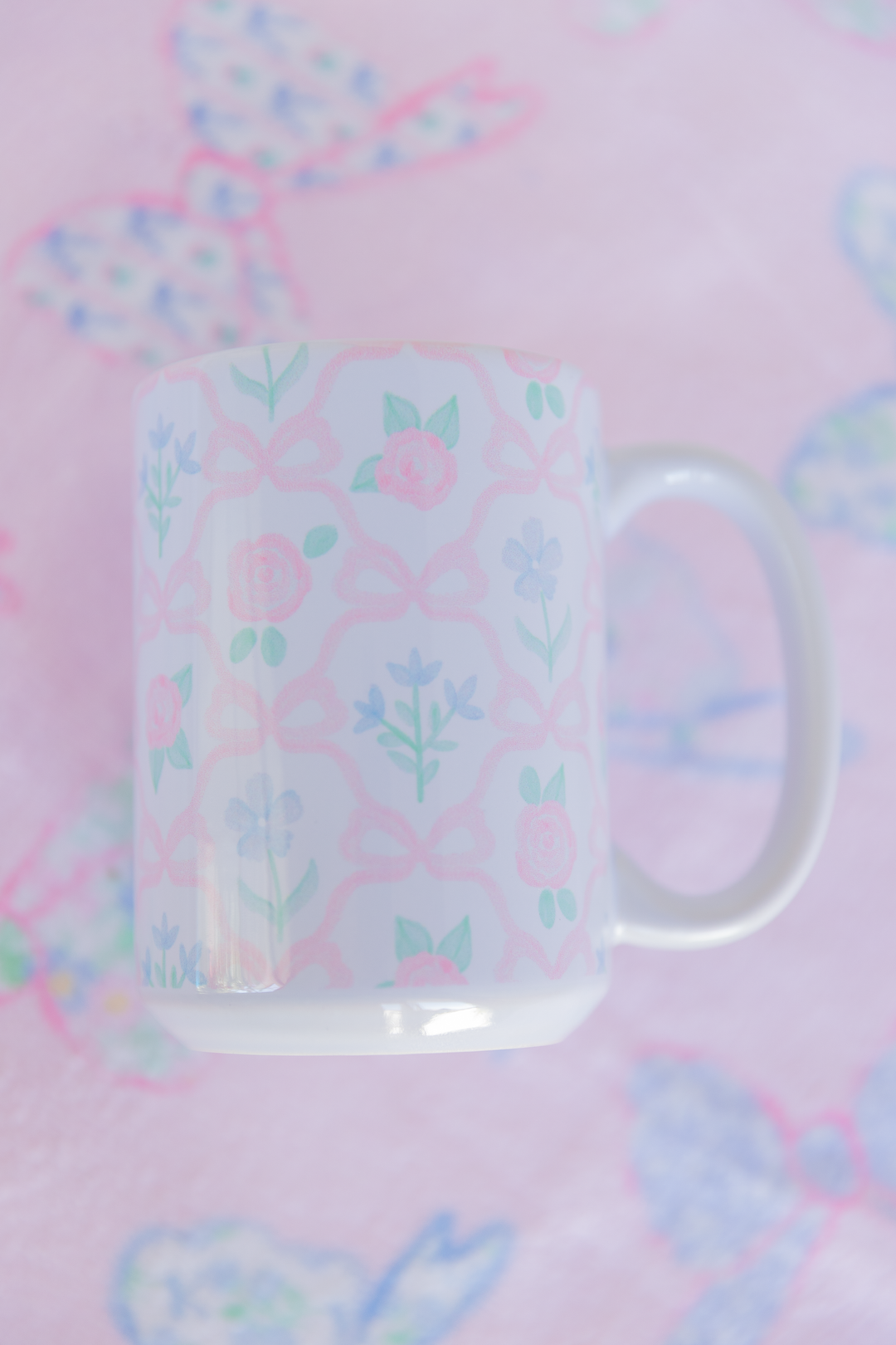 Pastel Ribbonerie Floral Mug 15 oz