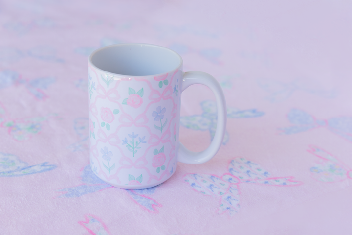 Pastel Ribbonerie Floral Mug 15 oz