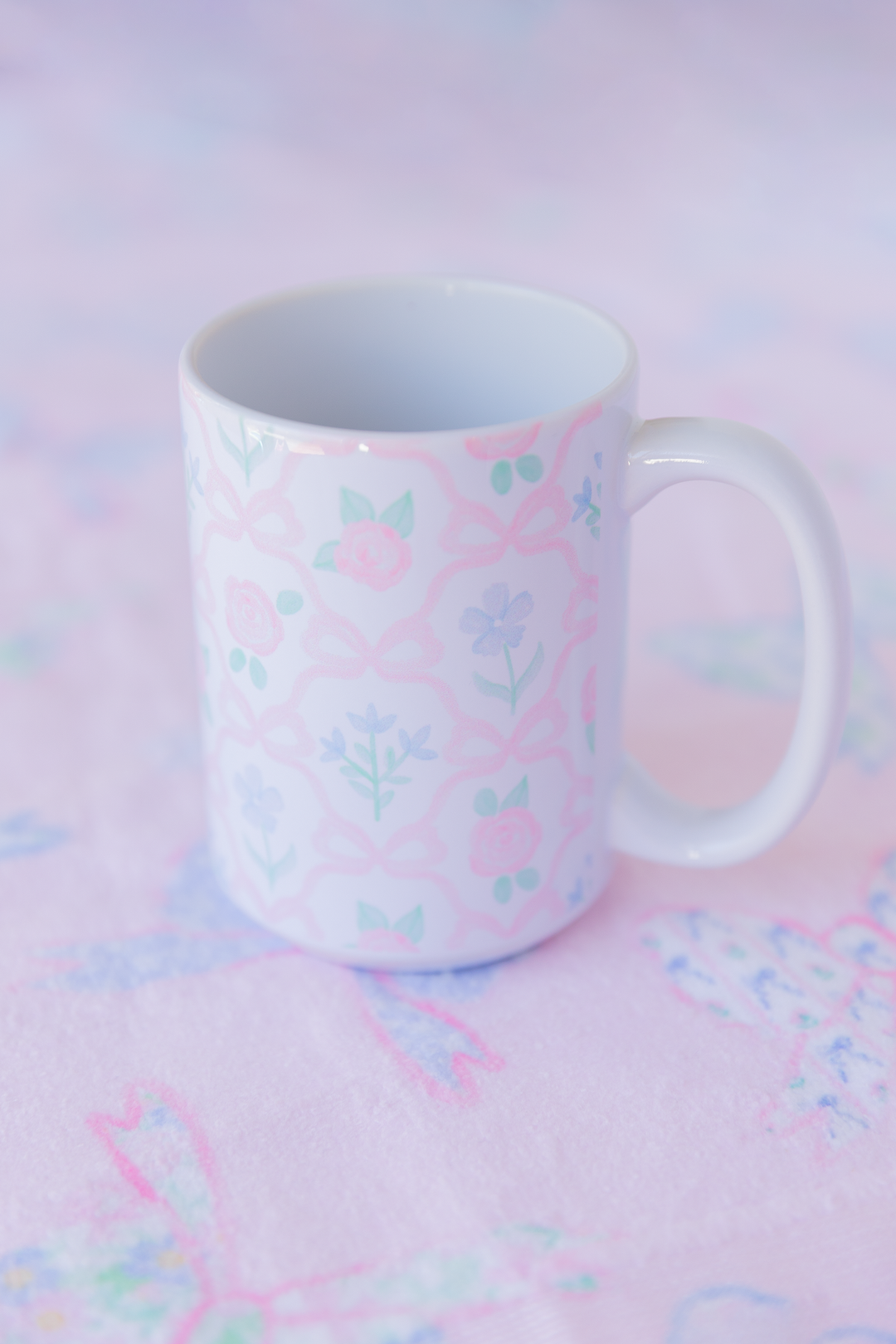 Pastel Ribbonerie Floral Mug 15 oz
