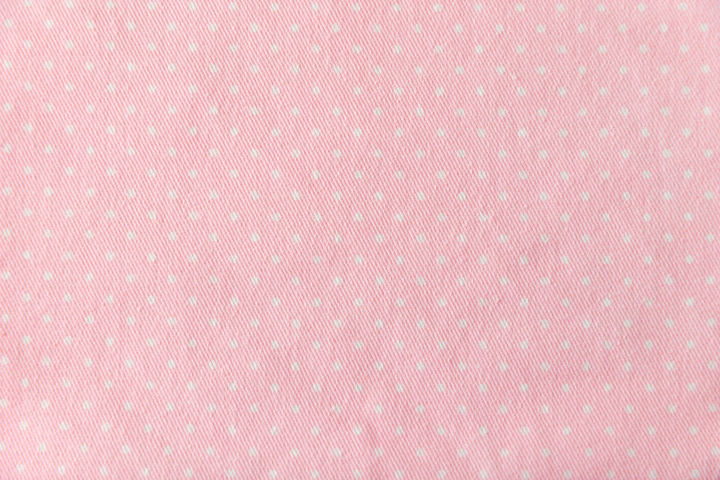 Pink Polka Dot Cotton Twill Fabric | Long Twill Panel