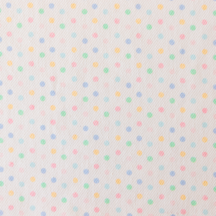 Pastel Polka Dot Cotton Twill Fabric | Long Twill Panel
