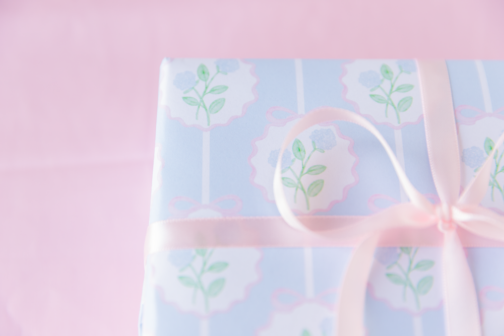 Preppy Hydrangeas Gift Wrap