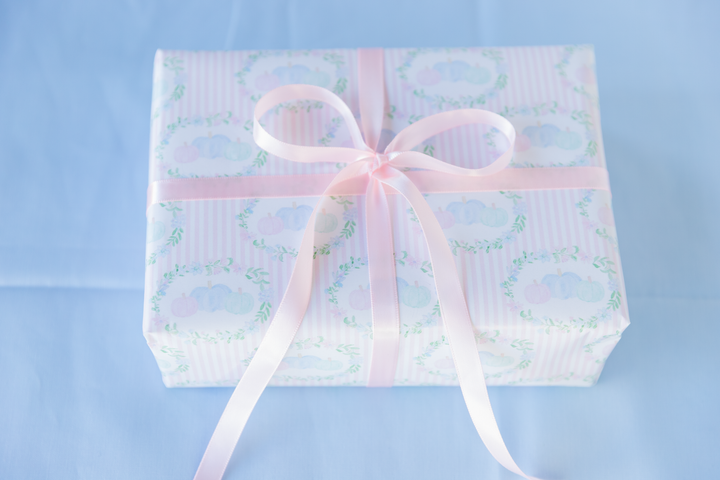Floral Pastel Pumpkisns Wrapping Paper Roll — Pastel Gift Wrap