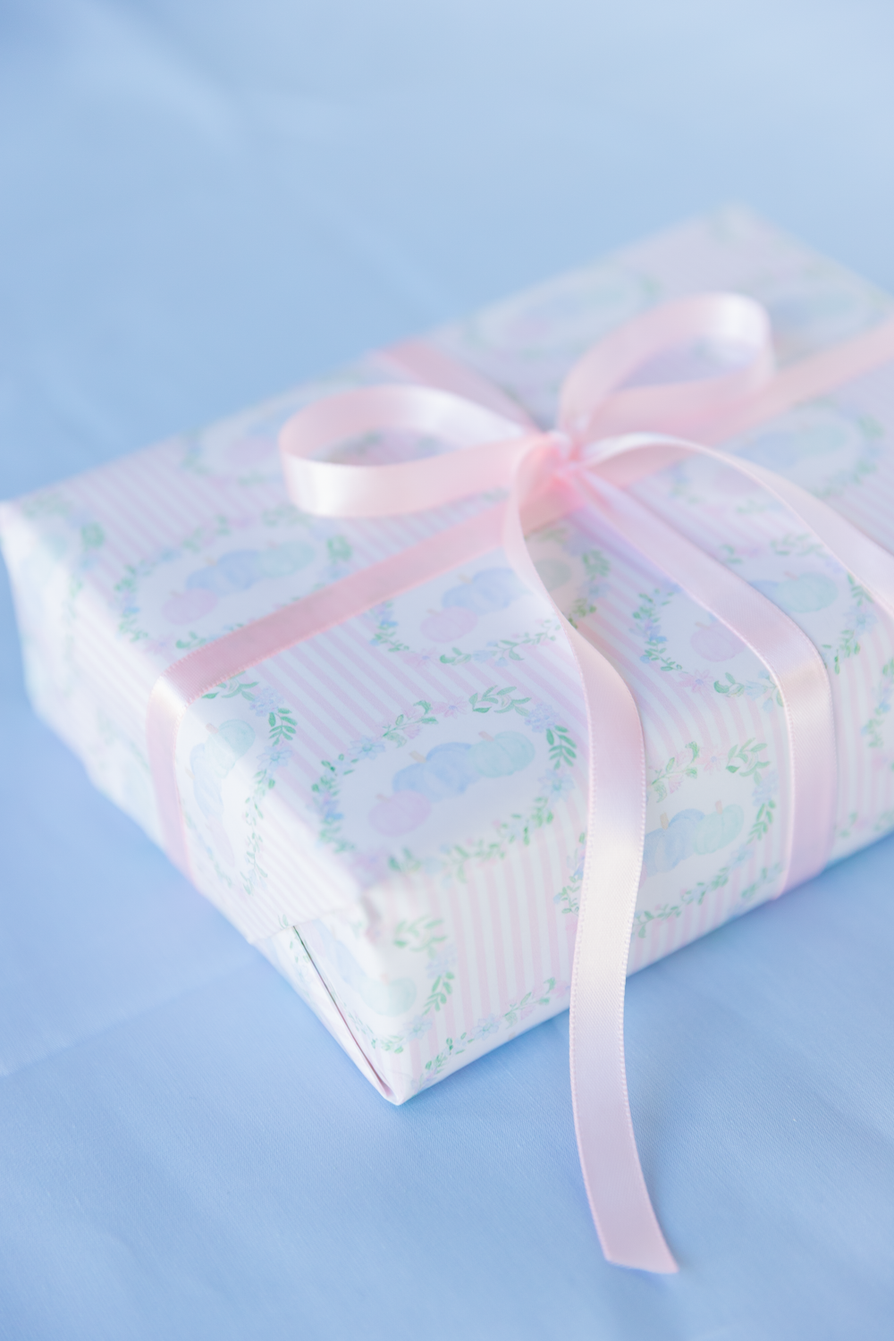 Floral Pastel Pumpkisns Wrapping Paper Roll — Pastel Gift Wrap