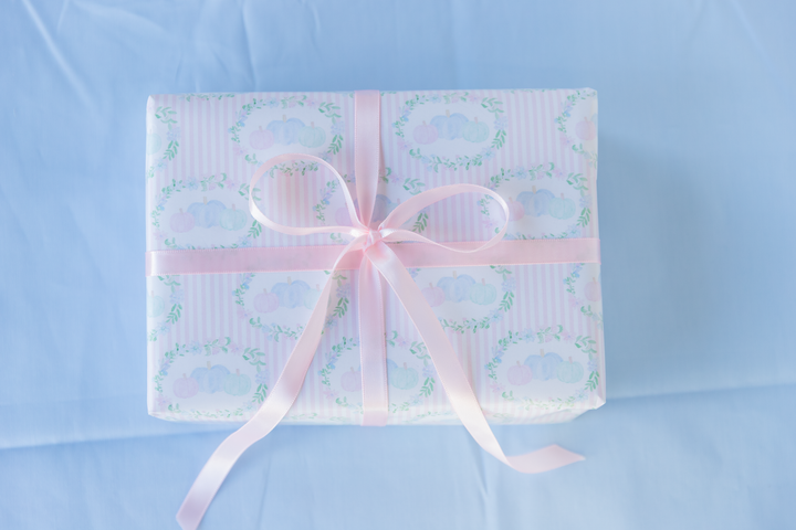 Floral Pastel Pumpkisns Wrapping Paper Roll — Pastel Gift Wrap