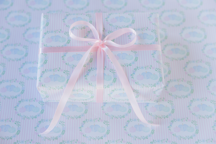 Floral Pastel Pumpkisns Wrapping Paper Roll — Pastel Gift Wrap