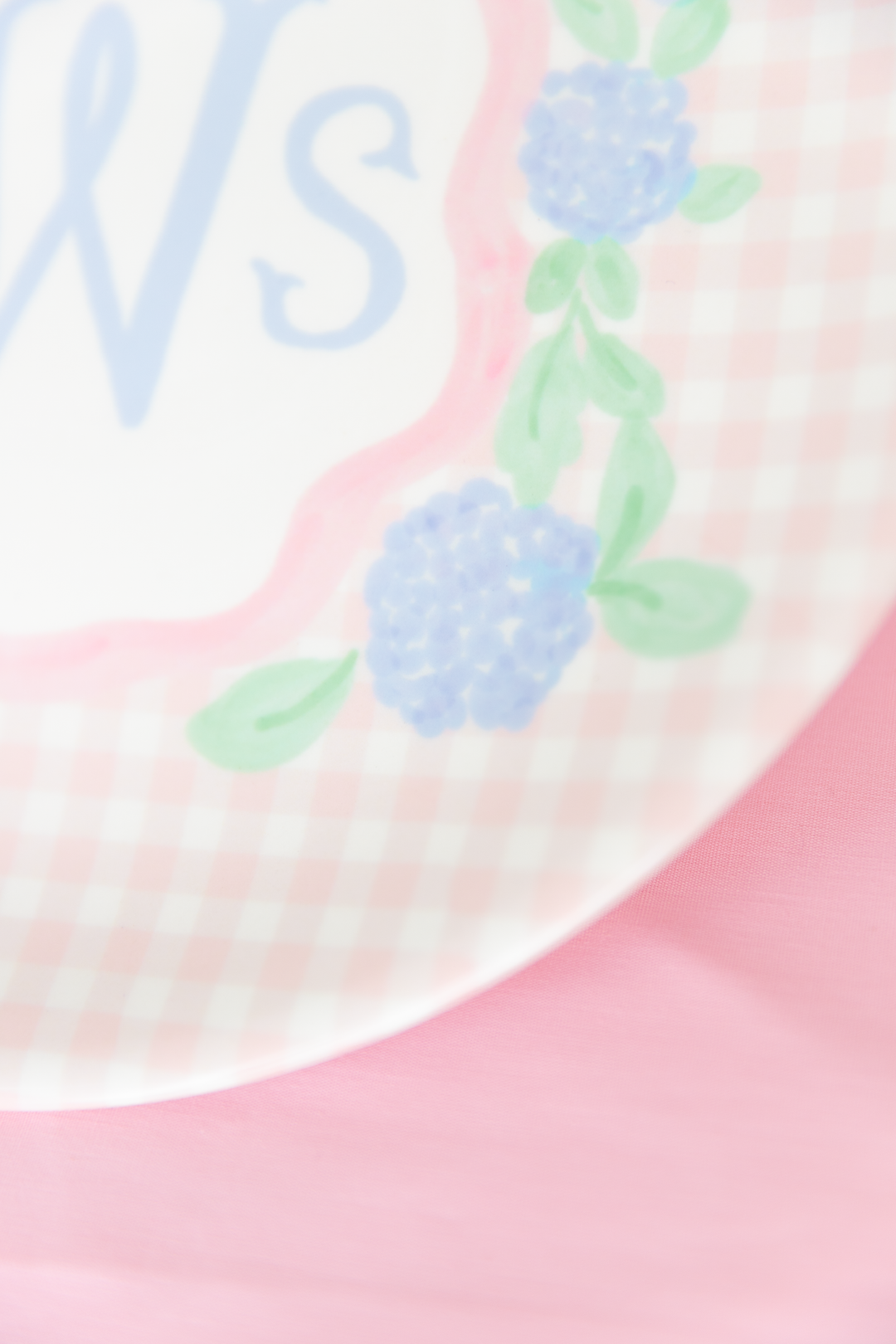 Hydrangea Crest Monogram Birthday Plate