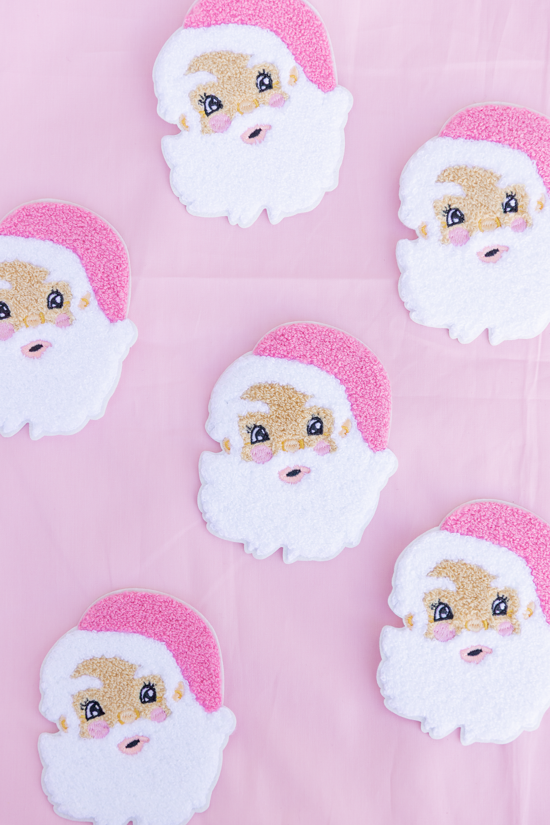 4" Pink Santa Chenille Patches
