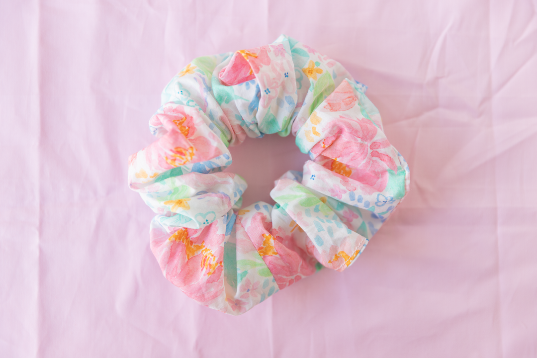 Handmade Fabric Hair Scrunchie | Pretty Grandmillennial Hair Accessories
