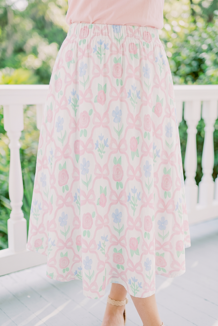 The Sugarplum Bow &amp; Blossom Midi Skirt