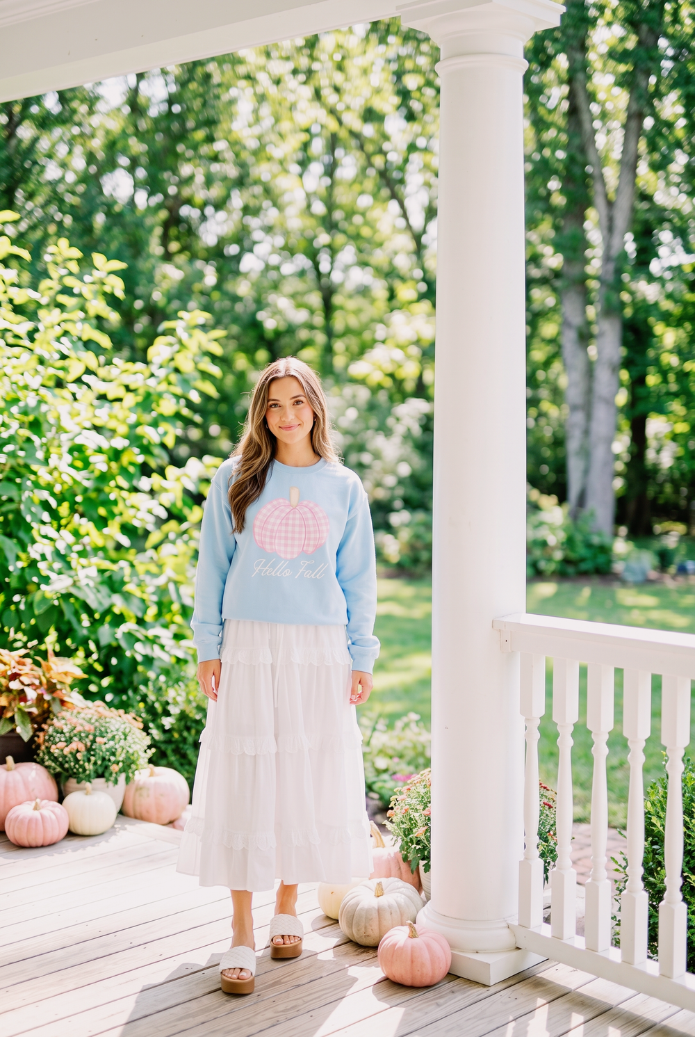 Pink Gingham Pumpkin Sweatshirt