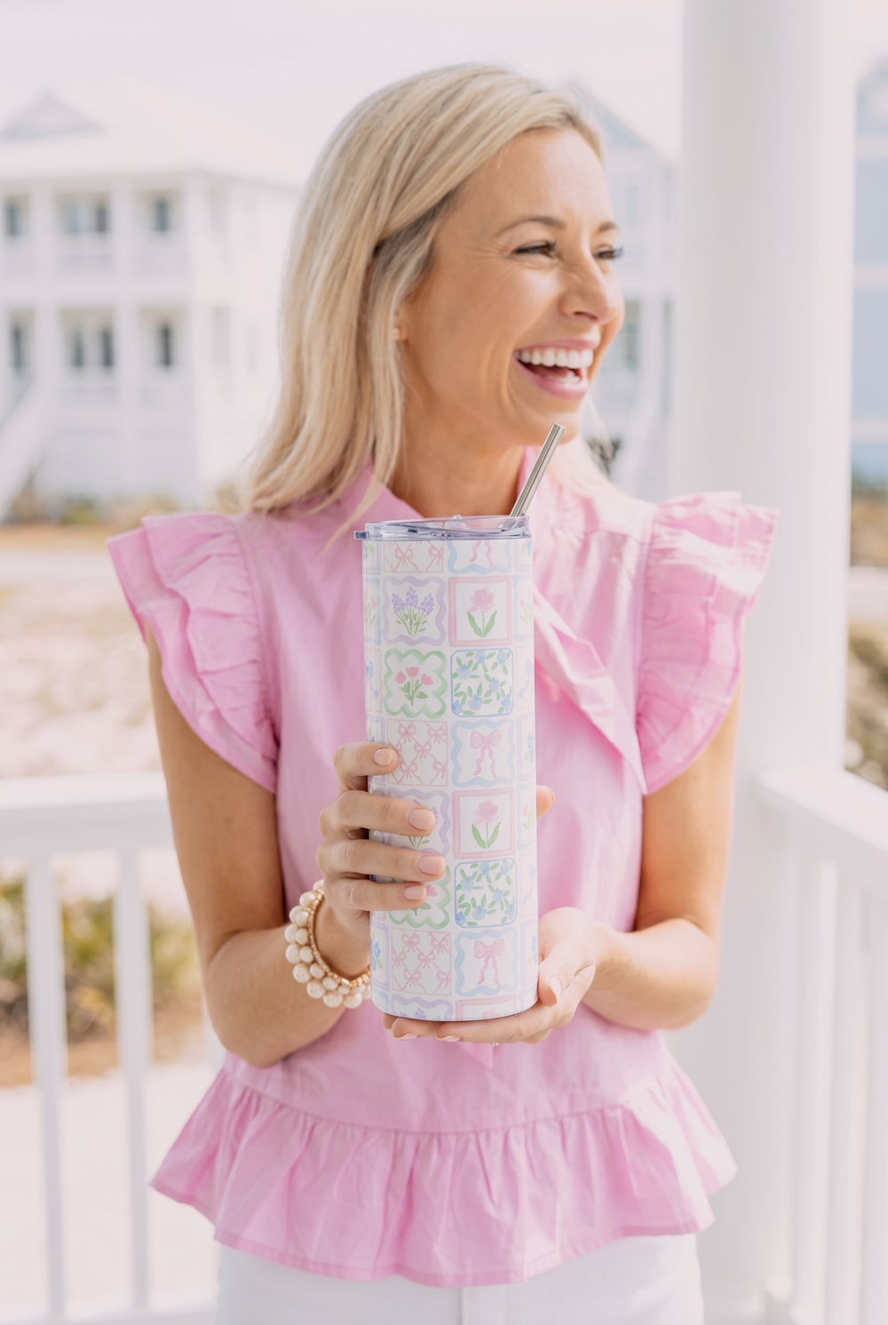 Pastel Patchwork Stainless Steel Tumbler