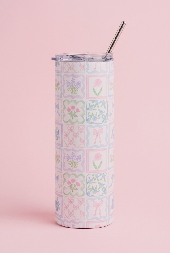 Pastel Patchwork Stainless Steel Tumbler