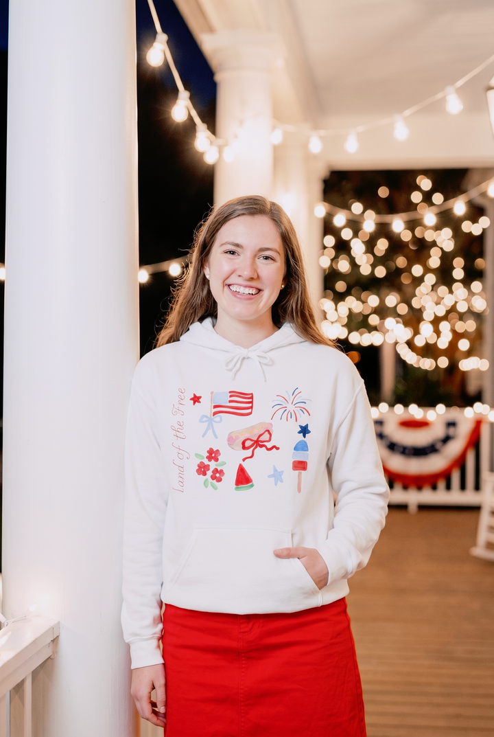 Land of the Free Patriotic Hoodie 🎀🇺🇸